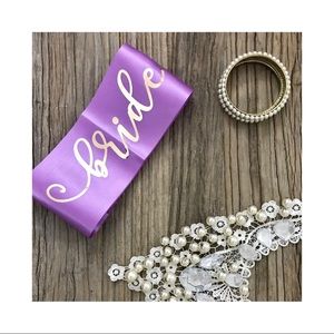 Lilac purple Bride to Be Sash Bridal Shower party